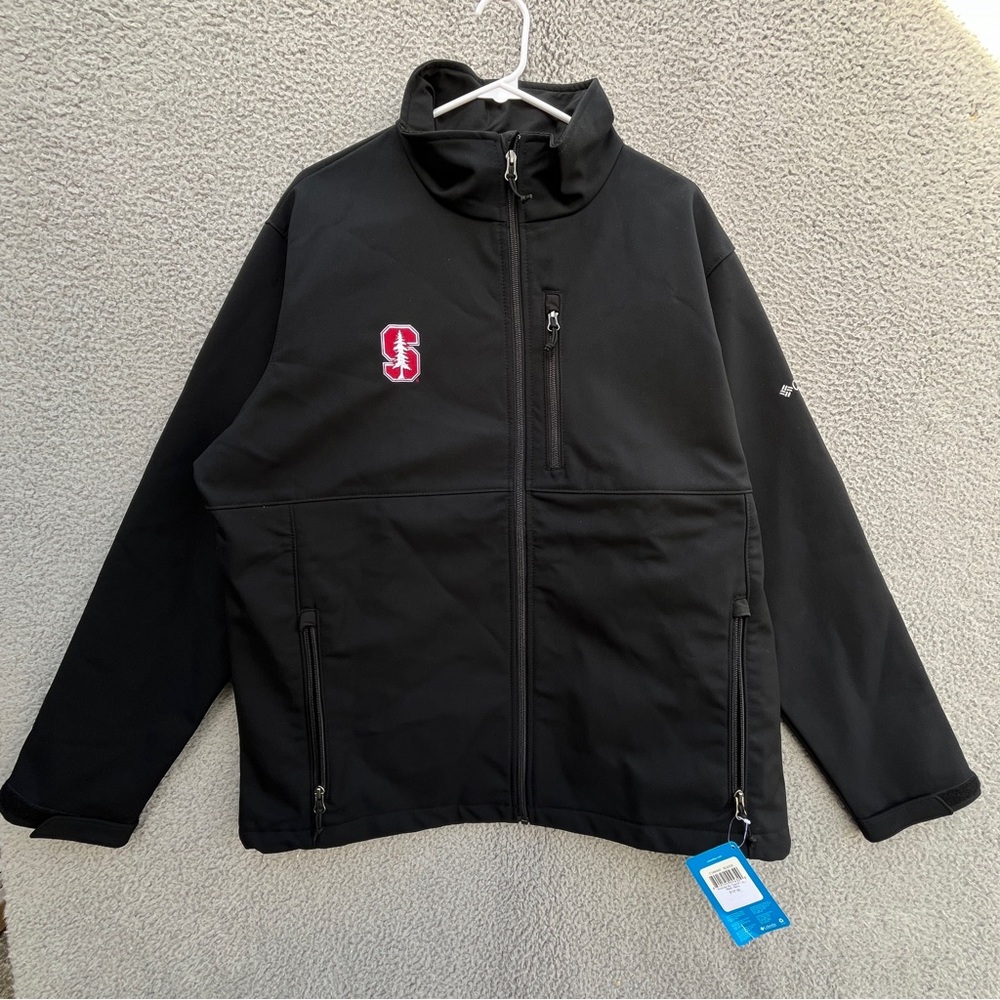 Columbia Black Softshell Stanford Cardinal Jacket NWT